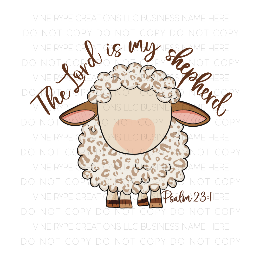 Leopard Print Lamb β Psalm 23:1 DTF Transfer