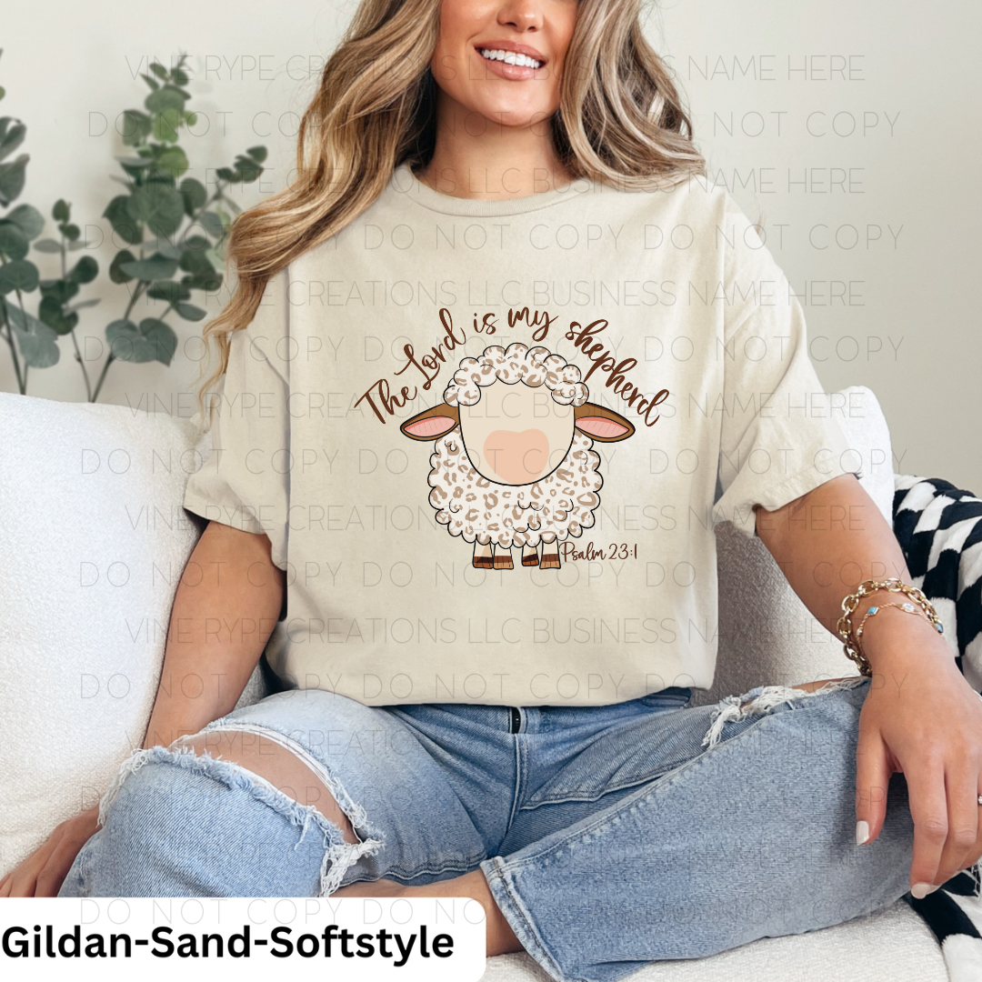 Leopard Print Lamb β Psalm 23:1 DTF Transfer