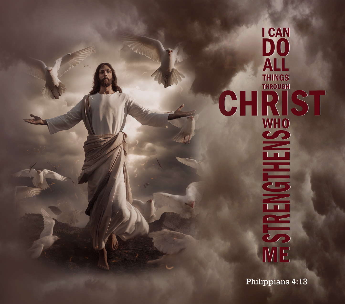I Can Do All Things Through Christ 20oz Skinny Sublimation Tumbler