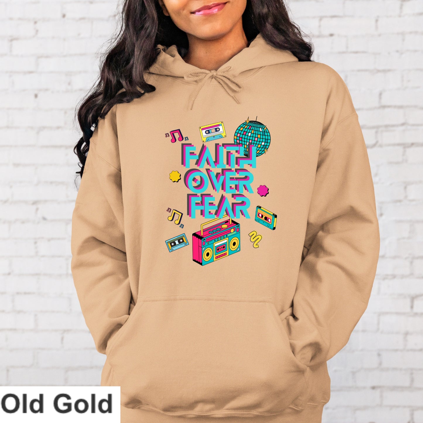 Faith Over Fear Retro Hoodie