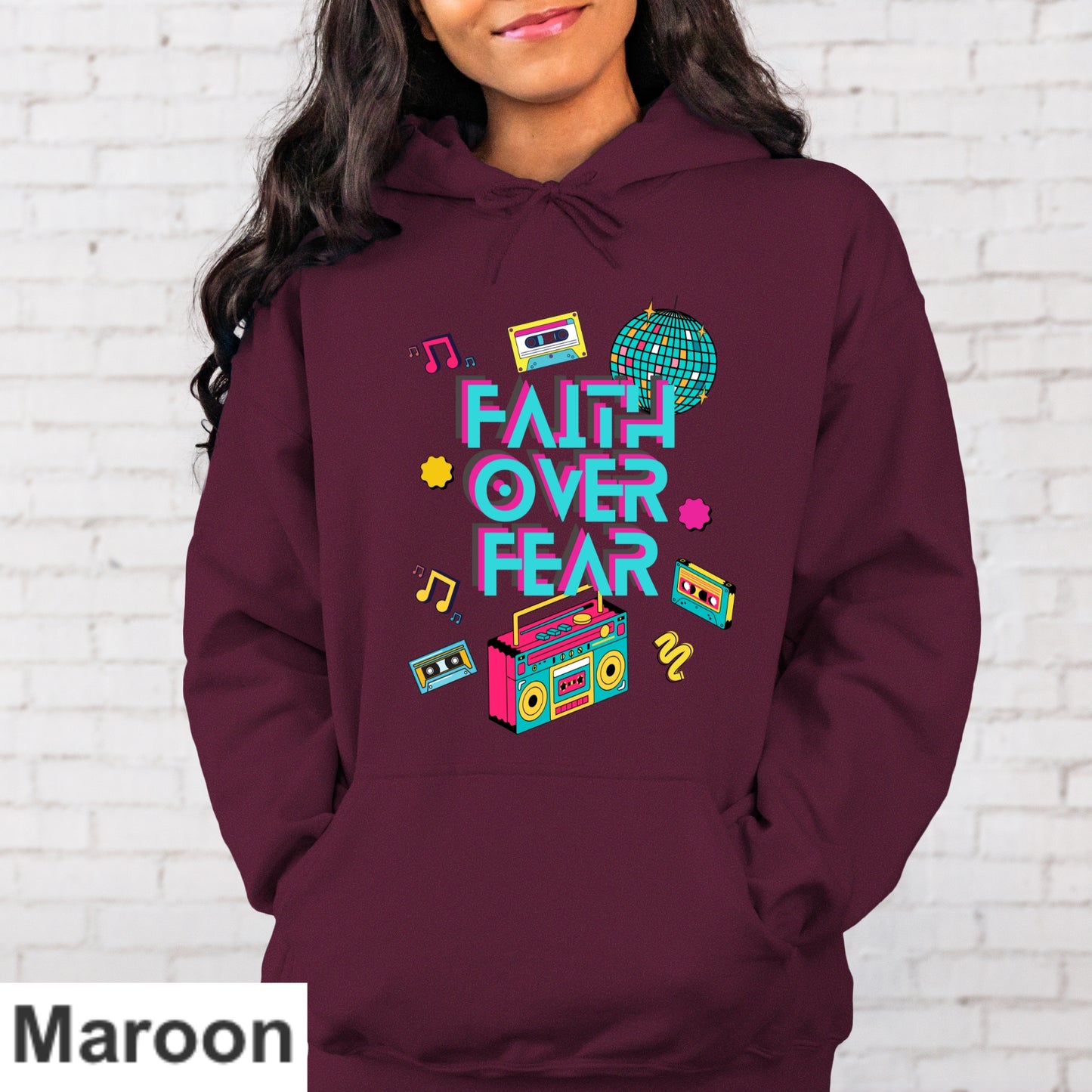 Faith Over Fear Retro Hoodie