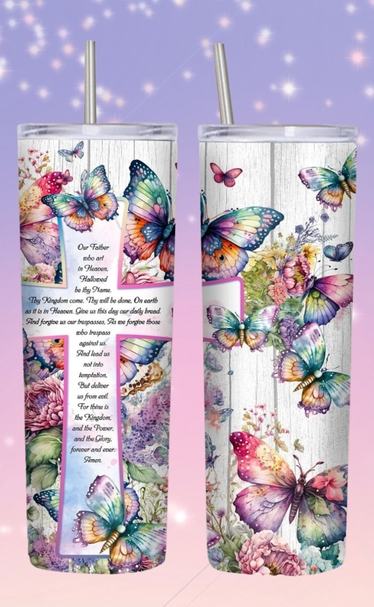 The Lords Prayer 20oz Skinny Sublimation Tumbler