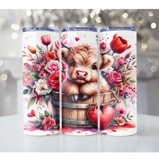 Valentine Cows 20oz Skinny Sublimation Tumbler