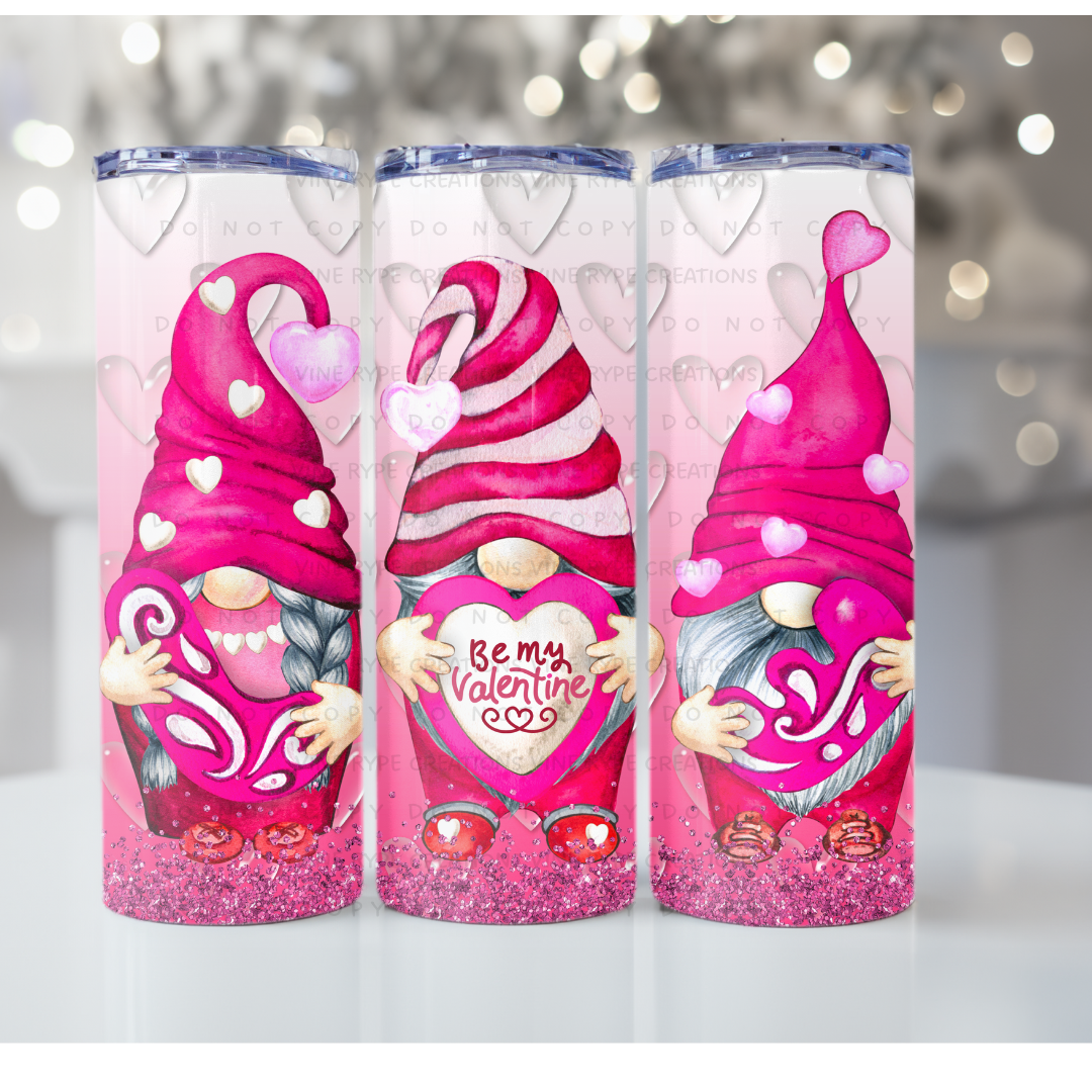 Gnome Valentine Skinny Sublimation Tumbler