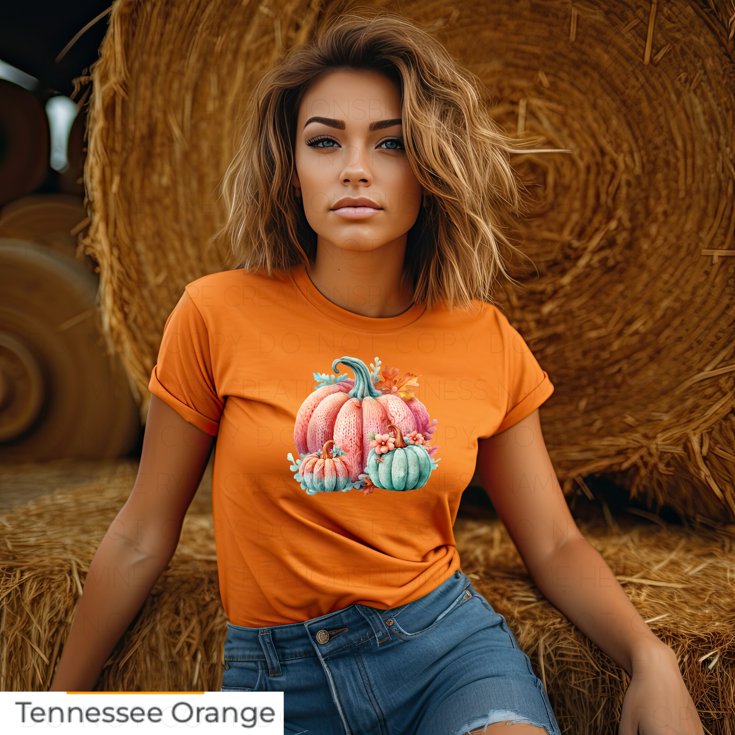 Pastel Knit Pumpkin Design