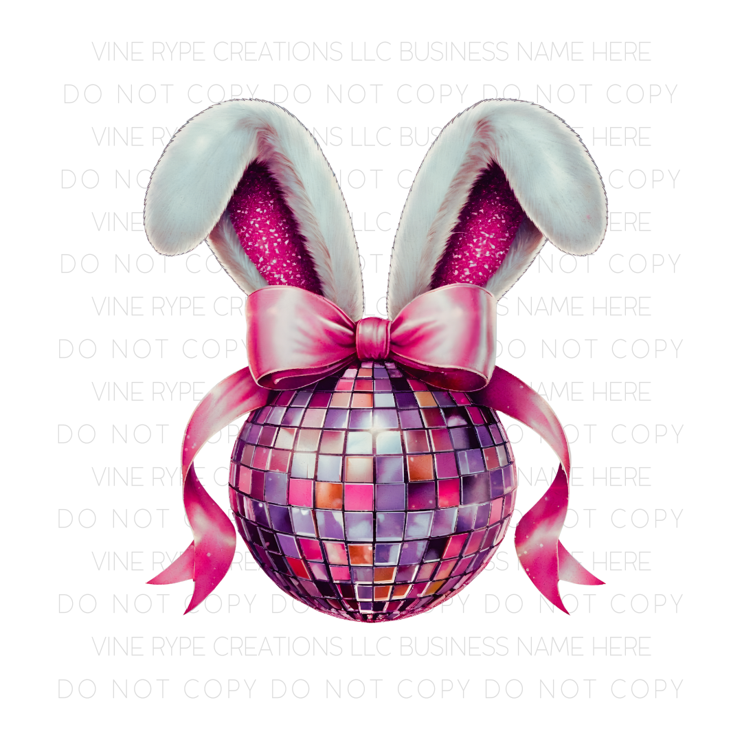 Easter Disco Bunny DTF Transfer