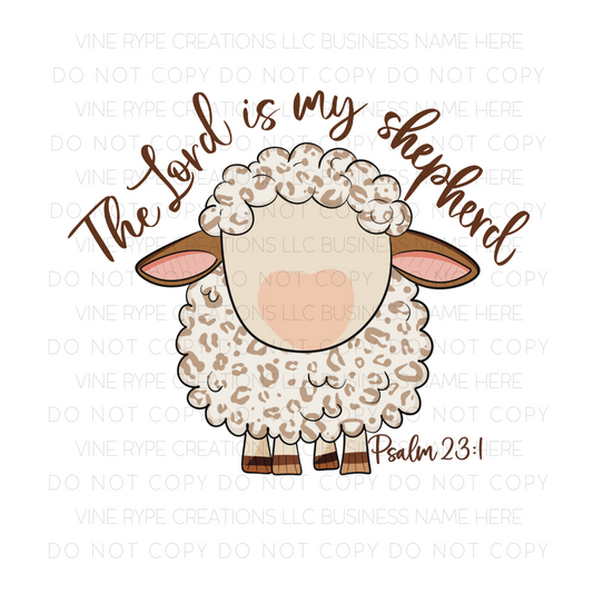 Leopard Print Lamb – Psalm 23:1 DTF Transfer