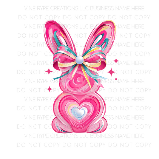 Candy Swirl Bunny DTF Transfer