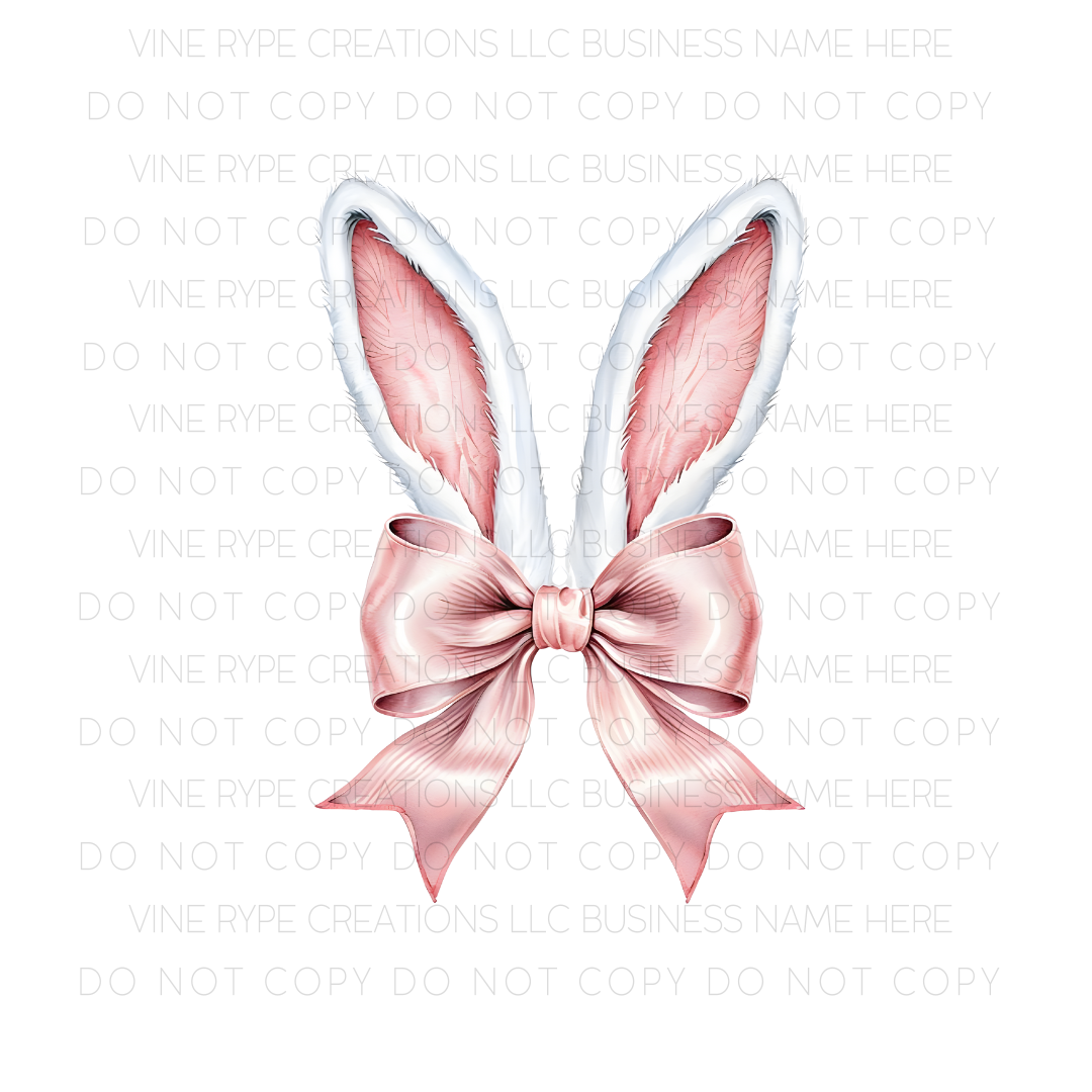 Bunny Bow Elegance DTF Transfer