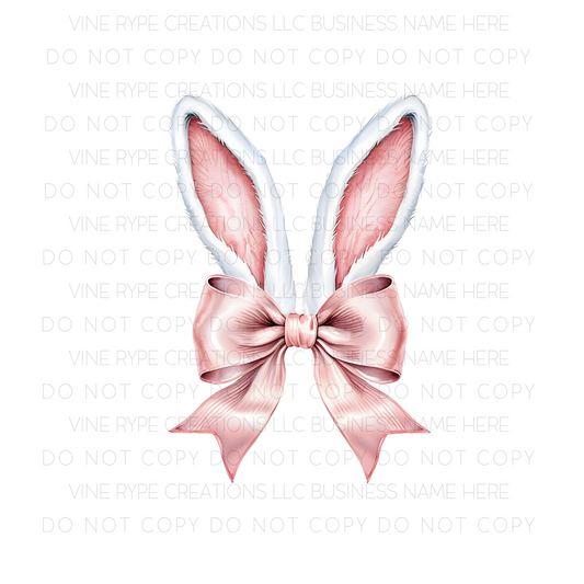 Bunny Bow Elegance DTF Transfer