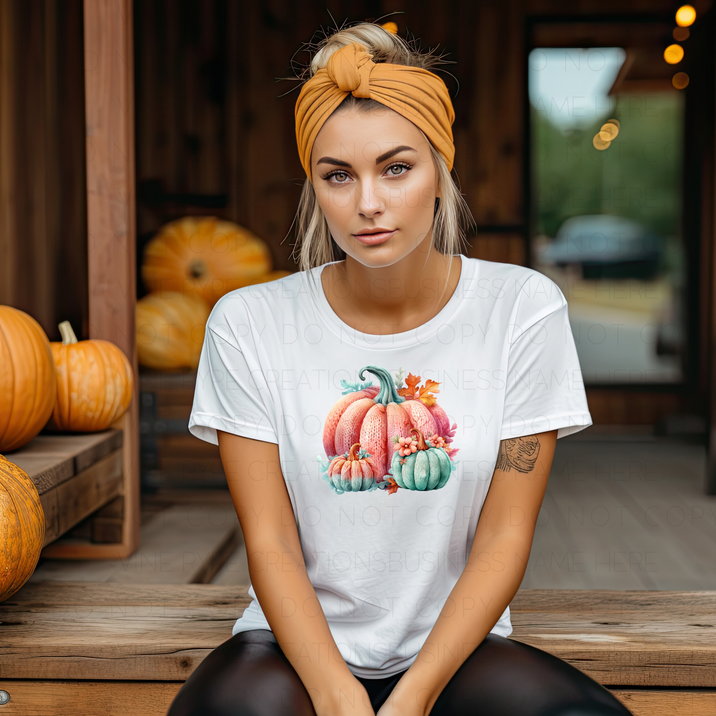 Pastel Knit Pumpkin Design