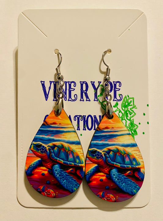 "Sea Turtle" Sublimation Earrings