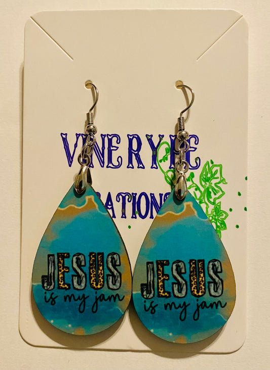 "Jesus Is My Jam" Sublimation Earrings