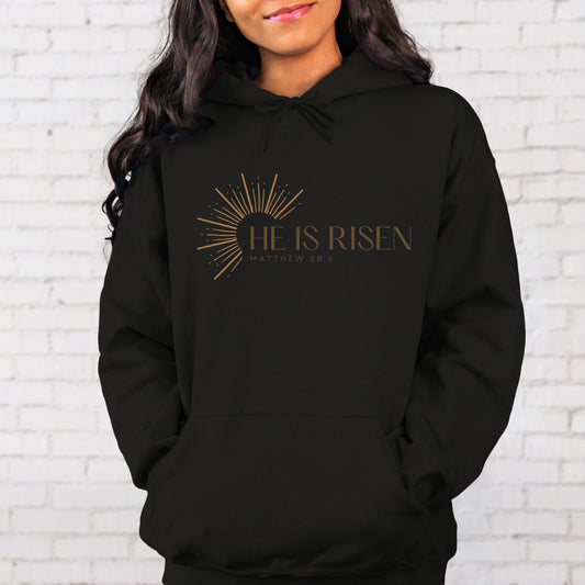 He Is Risen Hoodie Gold Letter Hoodie