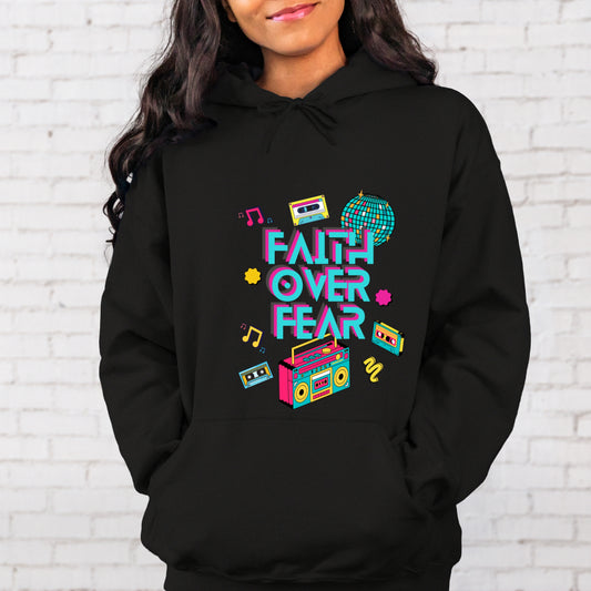 Faith Over Fear Retro Hoodie