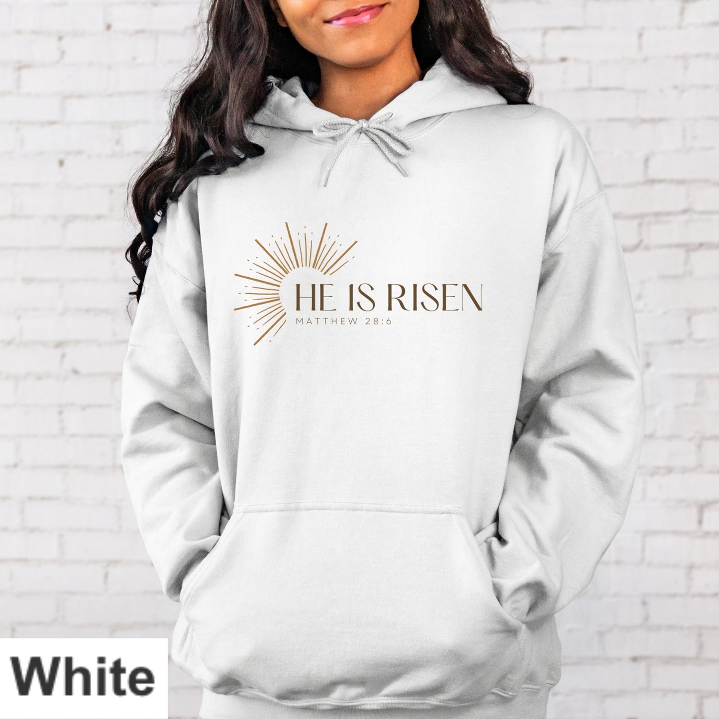 He Is Risen Hoodie Gold Letter Hoodie