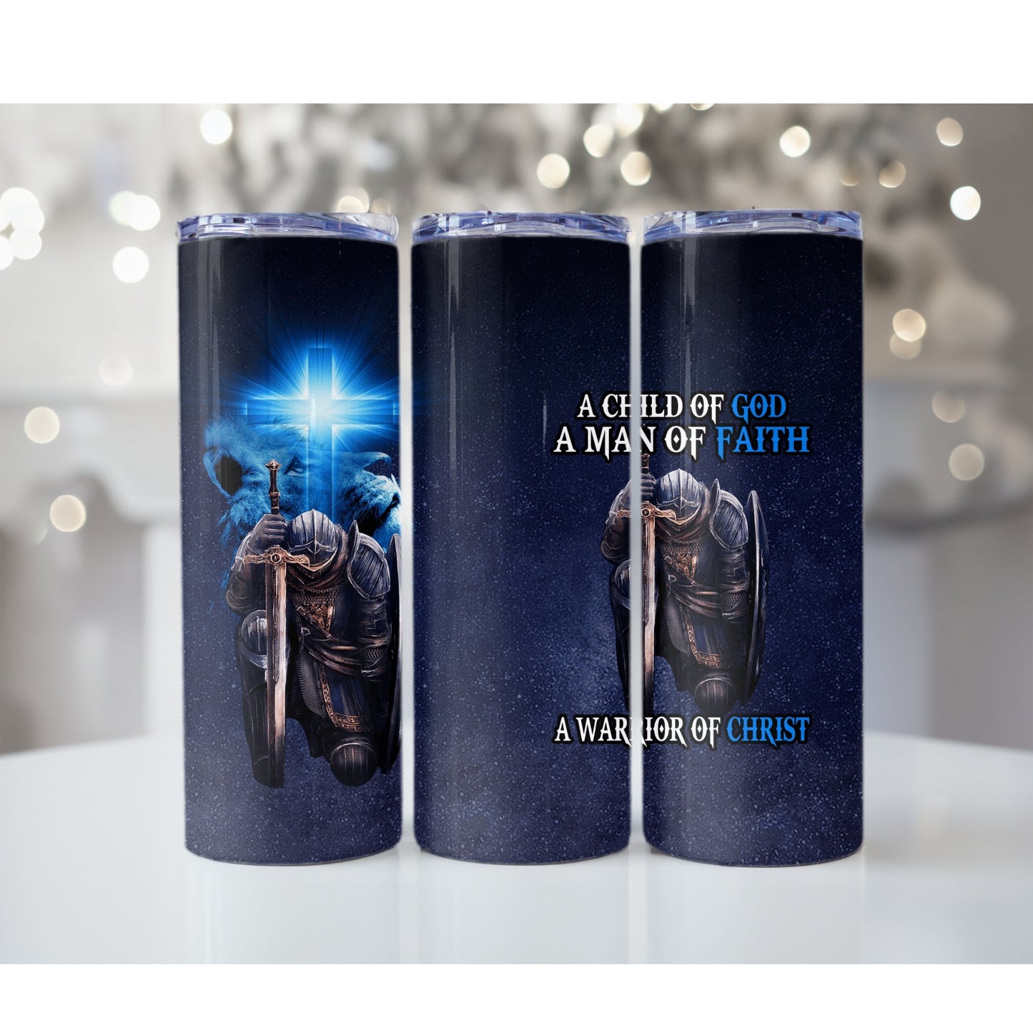 A Child Of God A Man Of Faith 20oz Skinny Sublimation Tumbler