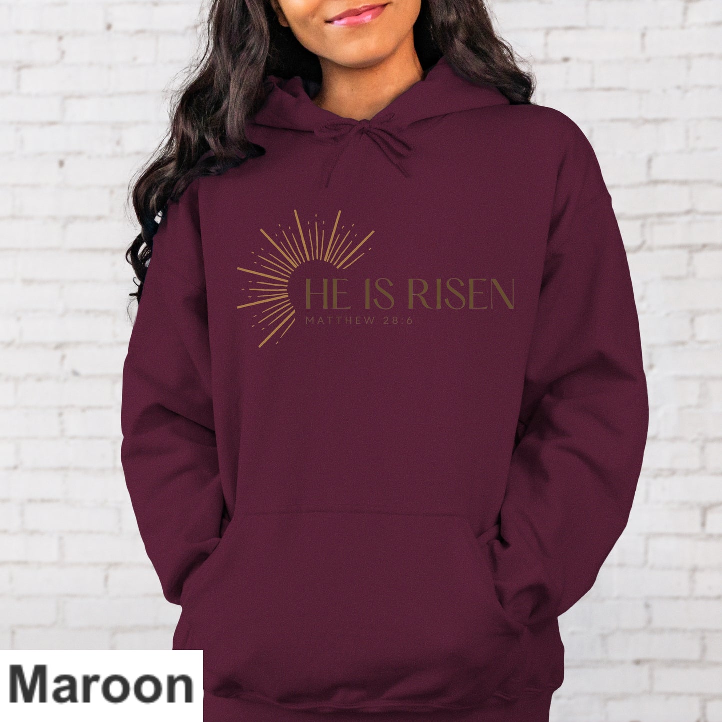 He Is Risen Hoodie Gold Letter Hoodie