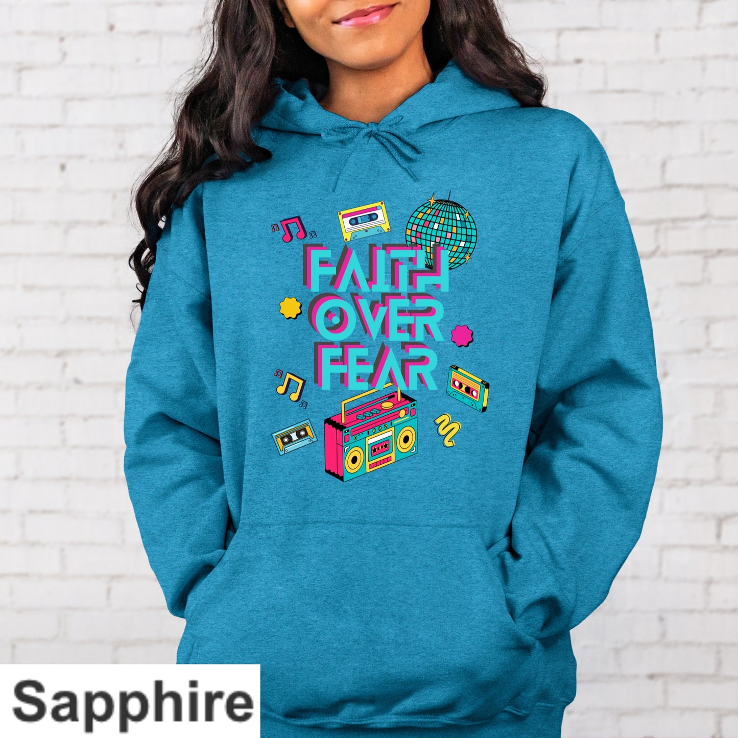 Faith Over Fear Retro Hoodie