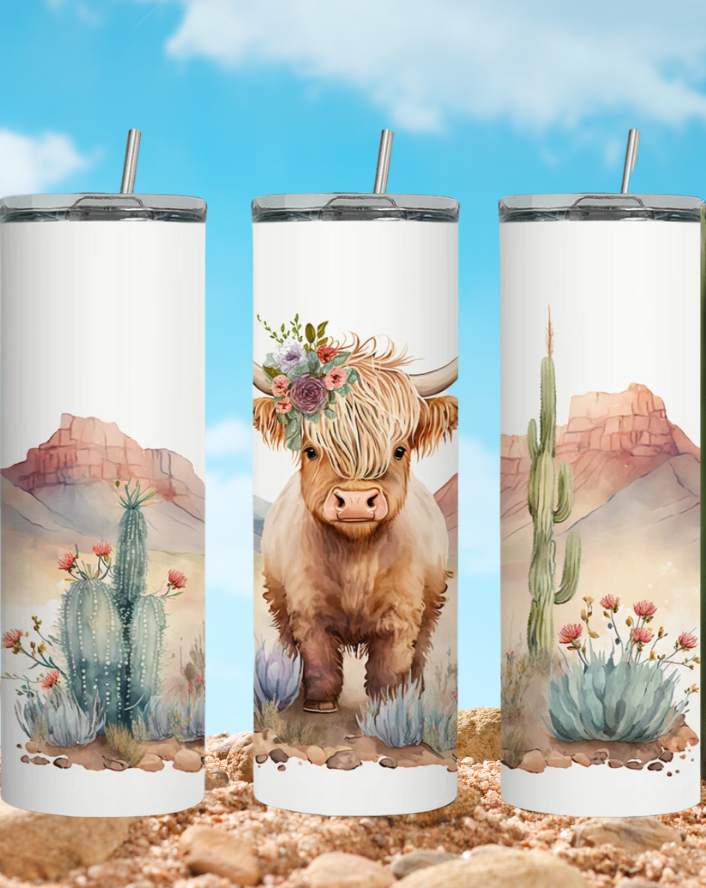 Cow 20oz Skinny Sublimation Tumbler