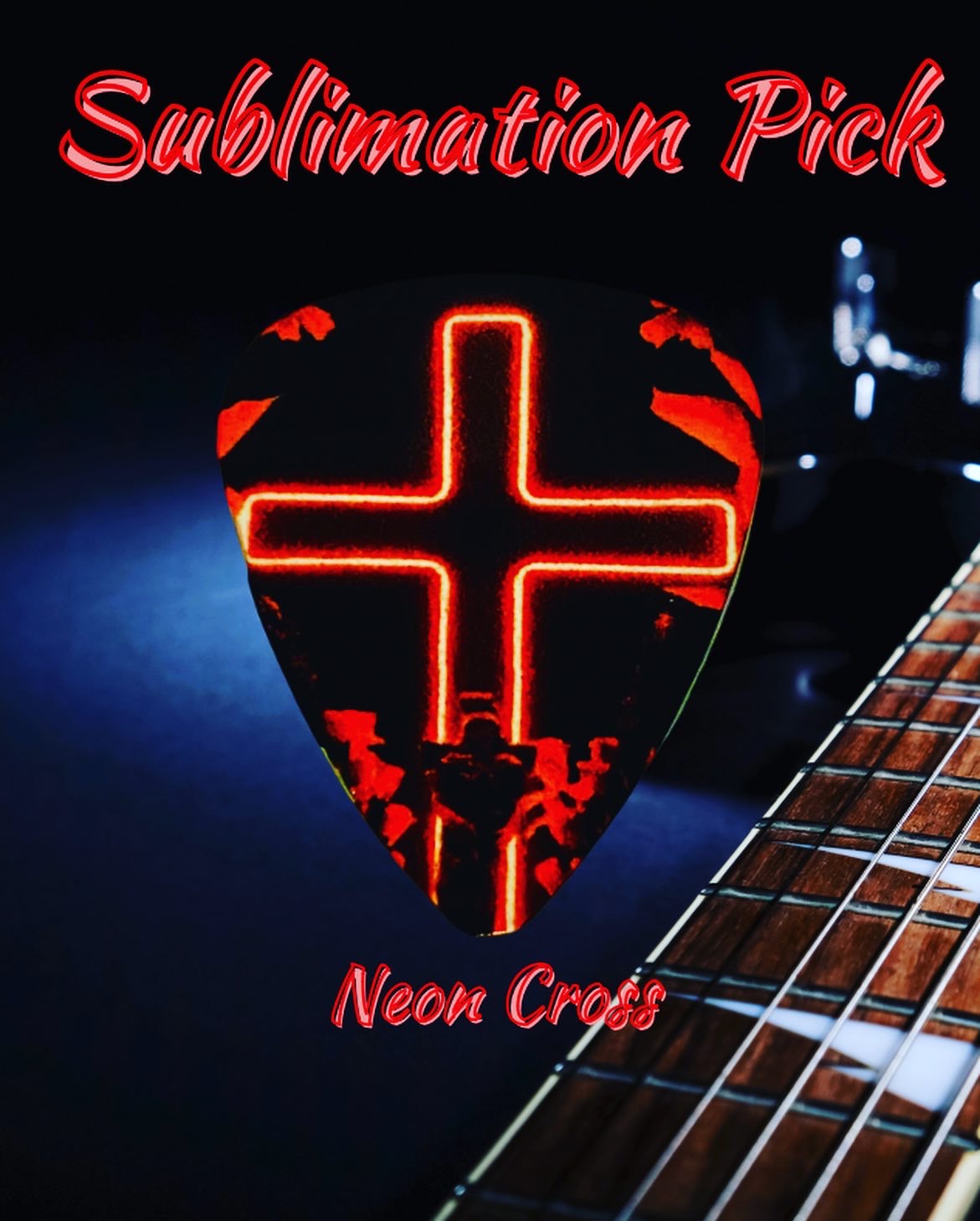 Neon Cross Sublimation Guitar P