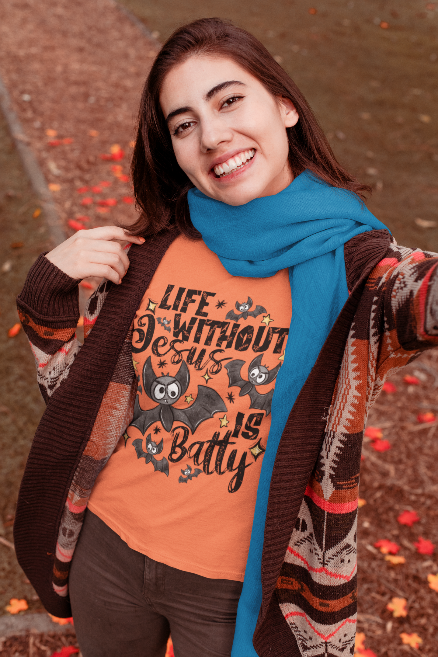 Life Without Jesus Is Batty Orange T-shirt